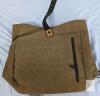 Canvas Rucksack Backpack, 16"x15"x5", Adjustable Strap, Front Zipper Pocket, Tan Canvas Bag - 2