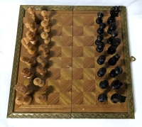Neat Folding Wooden Chinese Chess Set.