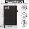 New QZEEK BASICS A5 Hardcover Notebook &ndash; Black College Ruled Notebook, 192 Pages 100 GSM Premium Paper, NotebookJournal with Pen Loop, Pocket, Ribbon Bookmark & Elastic Closure, Work & School Journal - 2