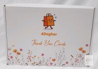 4Dagher Thank You Cards Set &ndash; 24 Cards & Envelopes, Floral Design, Includes Stickers