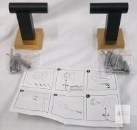 Miyili B02BG2 Bathroom Towel/Coat Hooks, 2-Pack, Black & Gold, Stainless Steel