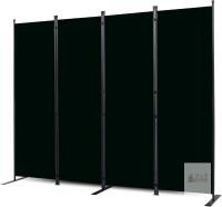 New Room Divider, 4 Panel Folding Privacy Screens with Wider Feet, 6 Ft Portable Room Partition, 88" W X 71" H, Freestanding, Black
