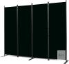 New Room Divider, 4 Panel Folding Privacy Screens with Wider Feet, 6 Ft Portable Room Partition, 88" W X 71" H, Freestanding, Black