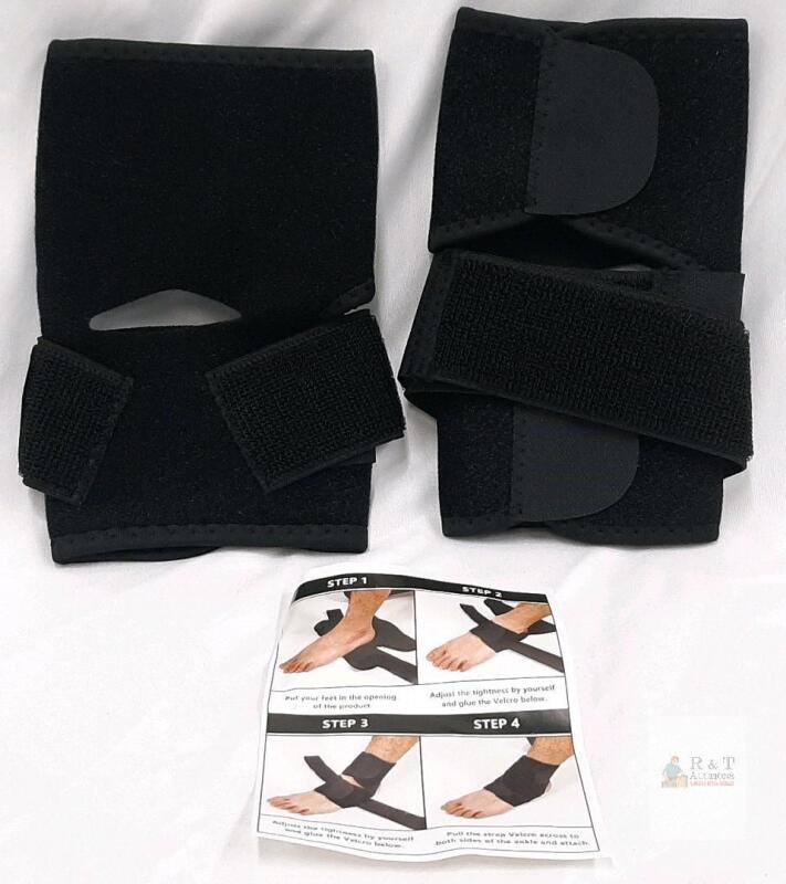 Kecartu 2 Pack Adjustable Ankle Brace, Elastic OK Fabric, Black, Velcro, Fits Most,