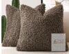 New Foindtower 2pc. 26"&times;26" Chocolate Faux Fur Throw Pillow Covers