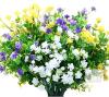 New WILLBOND 12 Bundles Artificial Flowers Outdoor, UV Resistant Faux Artificial Plants