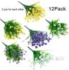 New WILLBOND 12 Bundles Artificial Flowers Outdoor, UV Resistant Faux Artificial Plants - 2