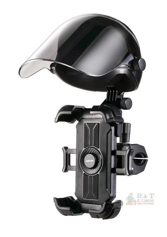 New JOYROOM S25 Helmet Sunshade Motorcycle/Bike Phone Holder, Fits 4.7&ndash;7.2" Phones, Black