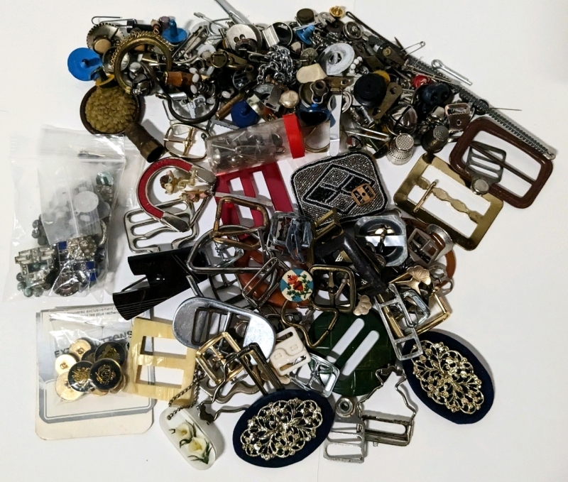 Vintage Belt Buckles, Sewing Notions & more!