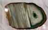 Polished Agate Geode Slice with Green Quartz Core, 4.1" x 2.7", 3 oz
