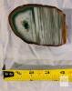Polished Agate Geode Slice with Green Quartz Core, 4.1" x 2.7", 3 oz - 2