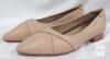 new Indxsious WSD791 Women's Beige Pointed Toe Loafers, Slip-On, Size EU 43, Block Heel, New