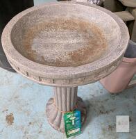 Angelo D&eacute;cor 24" Outdoor Resin Bird Bath, Granite Stone Finish, Easy Assembly, 2019