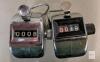 PLUS & Unbranded 4-Digit Metal Mechanical Hand Tally Counters, Chrome, Finger Rings, Lot of 2