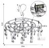 New - Drying Rack Clothing with 24 Clips - 2