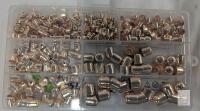 Tanstic 345pcs Rose Gold Metal Cord End Caps Assortment, 8 Styles, Jewelry Making, Organizer Case