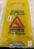 2 pk Bilingual Wet Floor Sign Plastic, Foldable, English/Spanish,