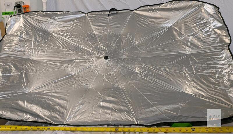 Folding Umbrella Car Windshield Sun Shade, Silver Reflective, 53"x31", Universal Fit