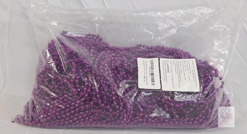 Huskein 120 PCS Purple Bead Necklaces, 33" Length, Plastic Material