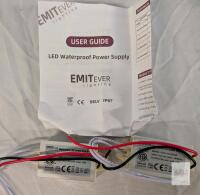 EMITEVER VUO-012-024A6 Waterproof LED Power Supply 2-Pack, 24V DC, 12W, IP67