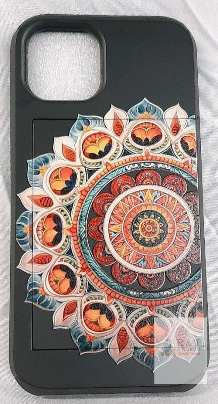 MUQR Slim Drop Proof Mandala Pattern Phone Case for iPhone 14, Matte Finish, Model X004RUALI1