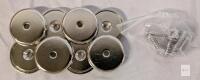 Rare Earth Neodymium Cup Magnets, 1.26" Diameter, 30lb Pull, Mount Screws, Set of 8,
