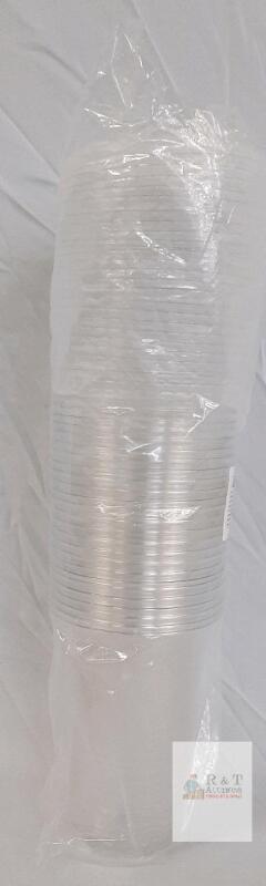 20 oz Clear Plastic Parfait Cups with Sip Lids, PET, 25 Pack,