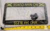 Jamaica Flag License Plate Frame &ndash; "WHO JAH BLESS NO MAN CURSE", Black/Yellow, Fits US/Canada Plates - 2