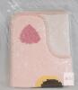 Contoured Pink Toilet Rug 24"x20", Non-Slip Backing, Polyester, New,
