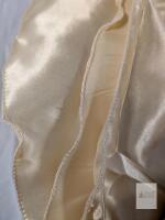 Satin Fabric, Champagne Color, Glossy Finish, Overlocked Edges
