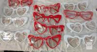 NEW Heart-Shaped Baseball Stitch Novelty Sunglasses Red & White