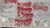 NEW Heart-Shaped Baseball Stitch Novelty Sunglasses Red & White