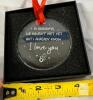Personalized Glass Grandma Ornament 3.25in Diameter with Gift Box, Red Ribbon, Faceted Edge - 2