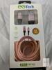 EGTech 11RG-4M 12ft Micro USB Braided Cable, 2.1A, Rose Gold