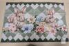 Easter Bunny & Floral Pastel Doormat, 31.5" x 20" Spring Accent Rug, Textile Backing