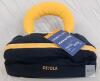 Navy/Yellow DETOLA Makeup Bag RH2502 &ndash; Soft Padded Travel Cosmetic Case with Handle, Zipper Closure