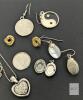 Vintage Avon Heart Necklace Rhinestone Spinner 16-19&rdquo; (w/ Extender), Yin Yang Dangle Earrings, Tiny 0.75" Locket, 2 Pairs Non-Magnetic Pierced Earrings : Faux Moonstone Drop Earrings & Knot Earrings - 2