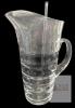 Clear Glass Mixing Pitcher with Stirrer, 20&ndash;32 oz, Pour Spout, Handle, Barware No chips or cracks. 11" tall. No maker's marks or stamps noted.