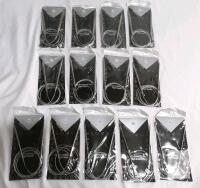 13-Piece Circular Knitting Needle Set, Stainless Steel, Sizes 2.5&ndash;10.0mm, Flexible Cables