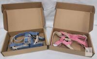 Plutus Pet Cotton Hemp Step-in Dog Harness XS - Haze Blue & Hot Pink