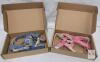 Plutus Pet Cotton Hemp Step-in Dog Harness XS - Haze Blue & Hot Pink
