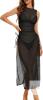 New Size XS Women's Cover Up High Split Drawstring Mesh Dress for Women Swimwear Bikini Cover Up See Through Dress Sheer Dress - 3