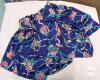 NEW Solange Size 26/28 Pajama Set, Floral Print, Blue, Button Top & Shorts