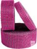 20 New Yards Diamond Sparkling Rhinestone Mesh Ribbon Roll for Arts & Crafts, Event Decorations, Wedding Cake, Birthdays, Baby Shower (Rose, 6cm(12 Rows) X10YD) - 2 Packs, 10 Yards Each