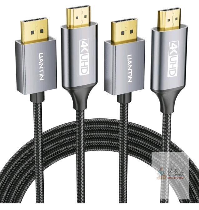 UANTIN 2-Pack 4K DisplayPort to HDMI Cable 6Ft Long 1080P@120Hz ,1440P/2K@60Hz Uni-Directional DP to HDMI Male Braided Cord Display Port to HDMI Cable