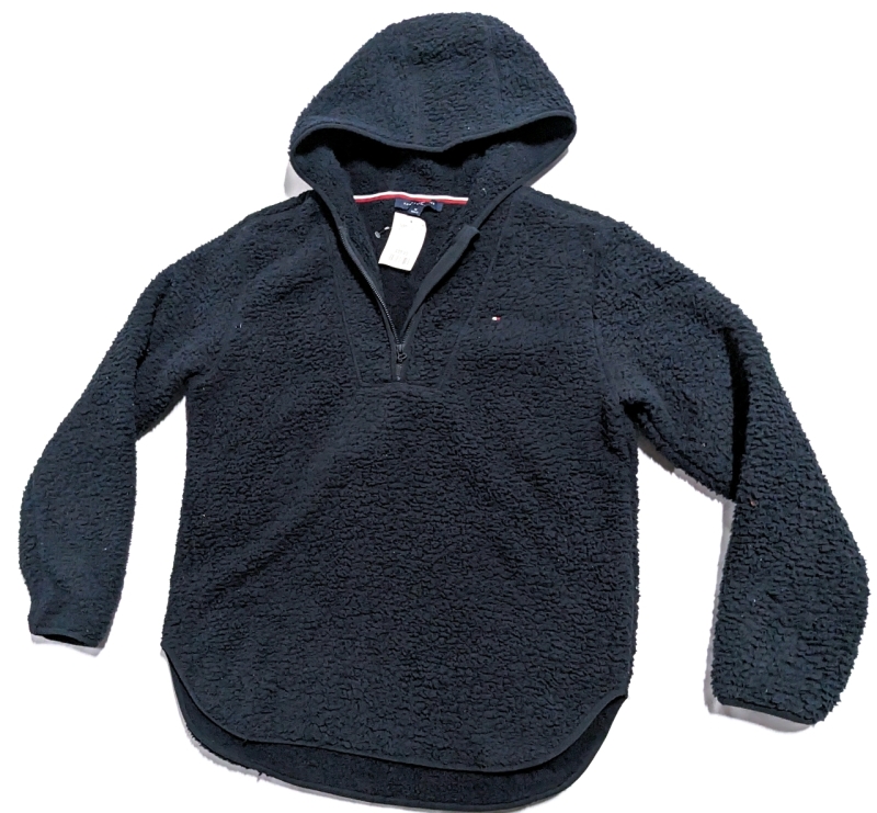 New TOMMY HILFIGER Faux Fur Pullover Hooded Sweater (Size Medium)