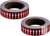 New Directional Flow Arrow Tape 1-3/16"x65', 2 Pack Adhesive Pipe Identification Marking Stickers for Pipe Flow Labeling, White on Deep Red