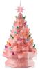 New Lakumu 16.5" Table Top Christmas Tree, Hand Painted Resin Christmas Tree with Lights, Pre-lit Xmas Tree Decor Lighted Tabletop Decoration with Multicolored LED Bulbs