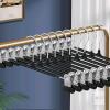 New Hwajan Clothes Pants Skirt Hangers with Wide Clips 12 Inch 50 Pack, Black<br/>Non-Slip, Adjustable Metal Wide Clips, Space-Saving, Heavy Duty