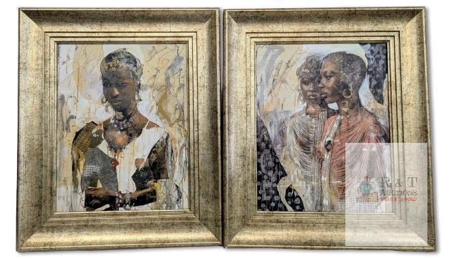 2 Framed Marta Gottfrield Prints : We Are Sisters & Tranquility, 16" &times; 19" Each